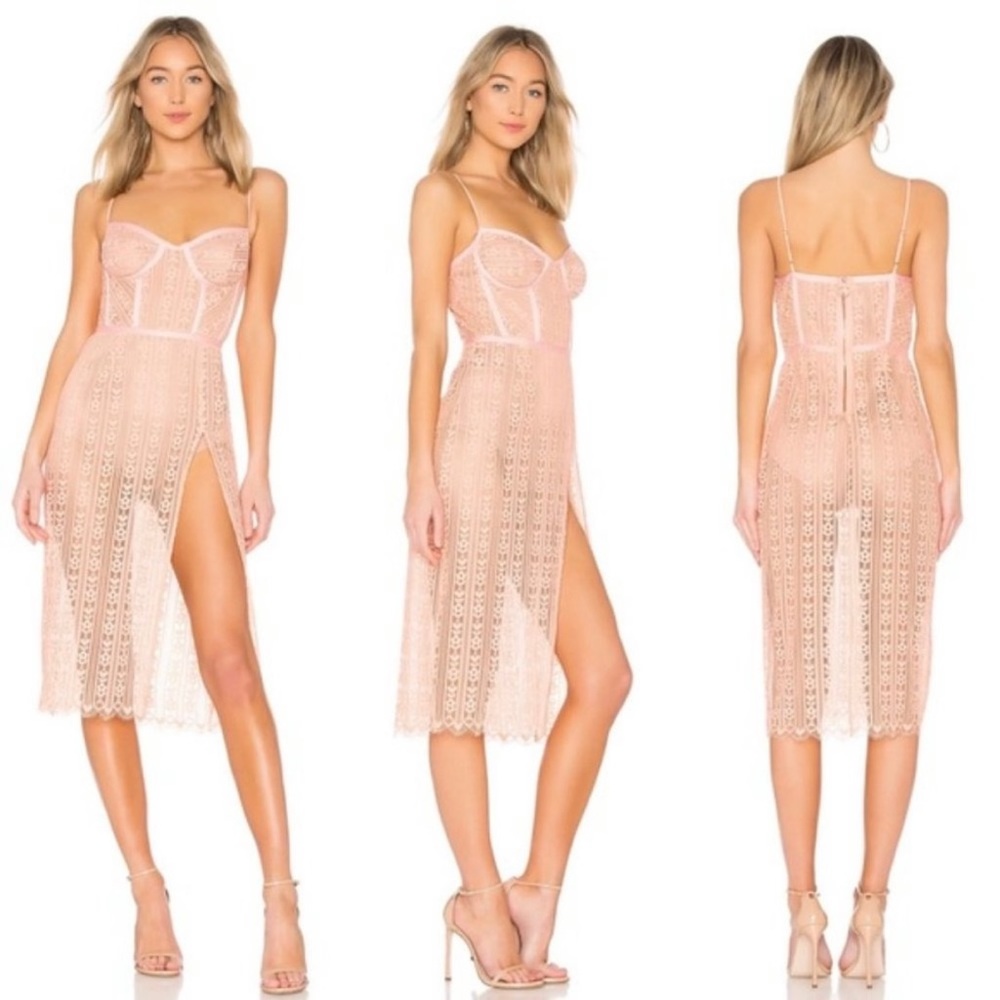 For Love & Lemons Dakota Lace Midi Dress